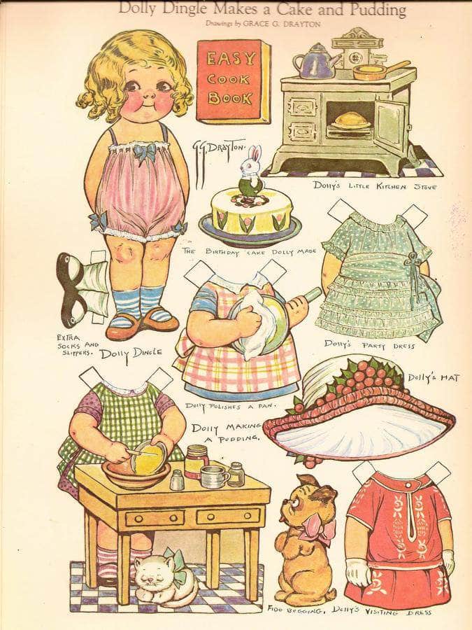 Dolly Dingle Paperdoll 17 By Grace G Drayton Fine Art Print