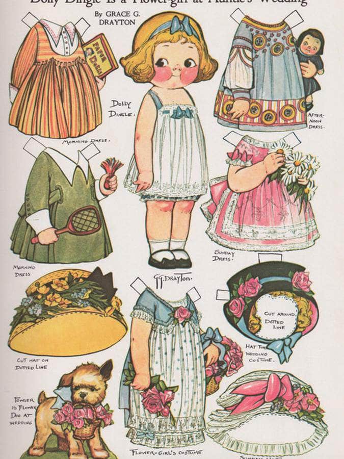 Dolly Dingle Paperdoll 18 By Grace G Drayton Fine Art Print