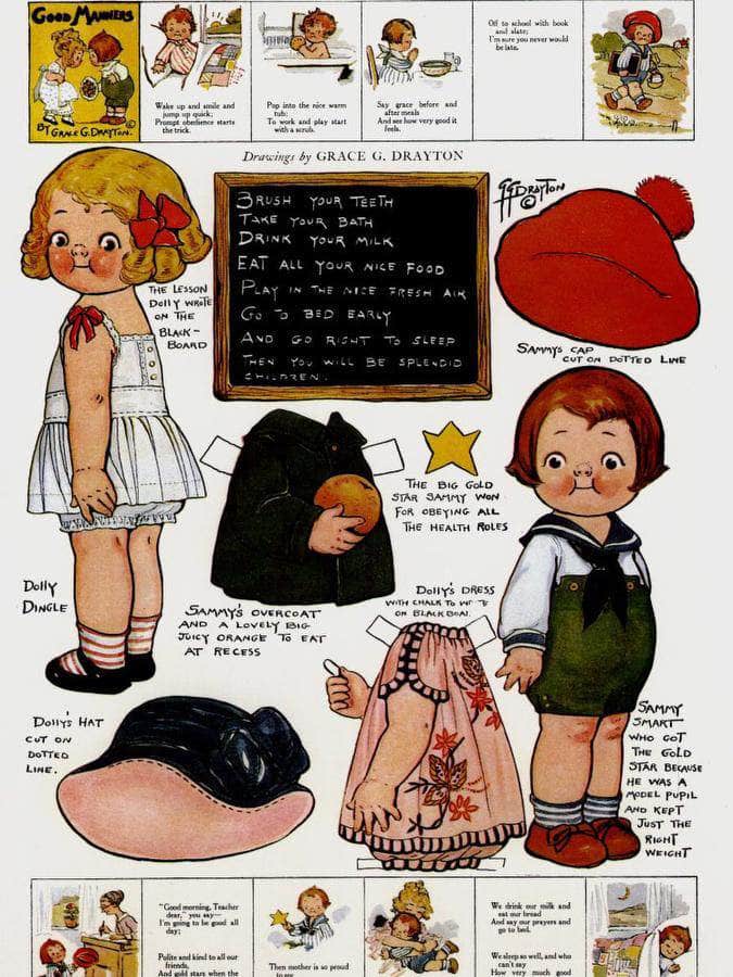 Dolly Dingle Paperdoll 2 By Grace G Drayton Fine Art Print