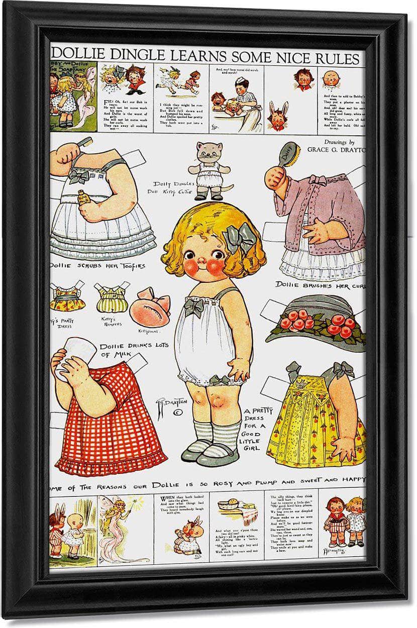 Dolly Dingle Paperdoll 3 By Grace G Drayton Fine Art Print