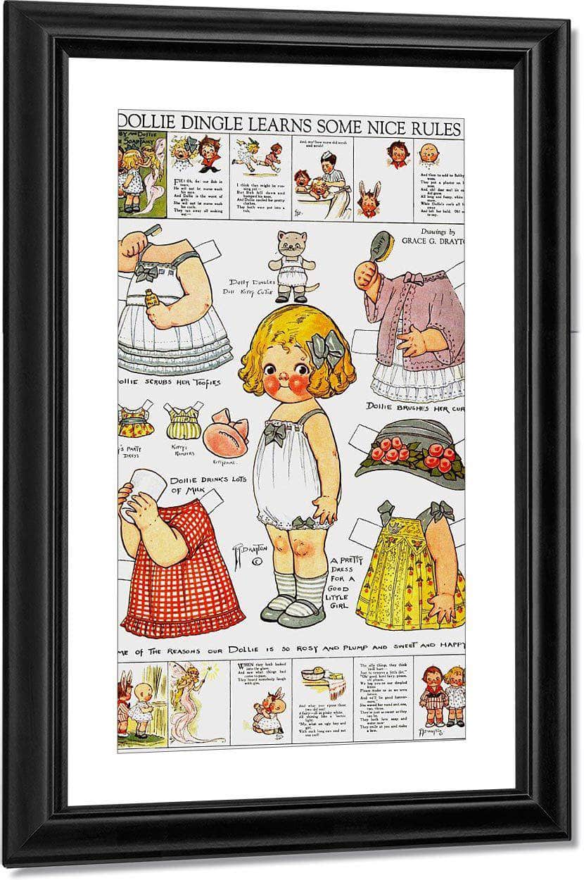 Dolly Dingle Paperdoll 3 By Grace G Drayton Fine Art Print