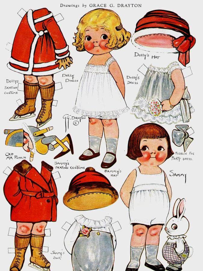Dolly Dingle Paperdoll 4 By Grace G Drayton Fine Art Print