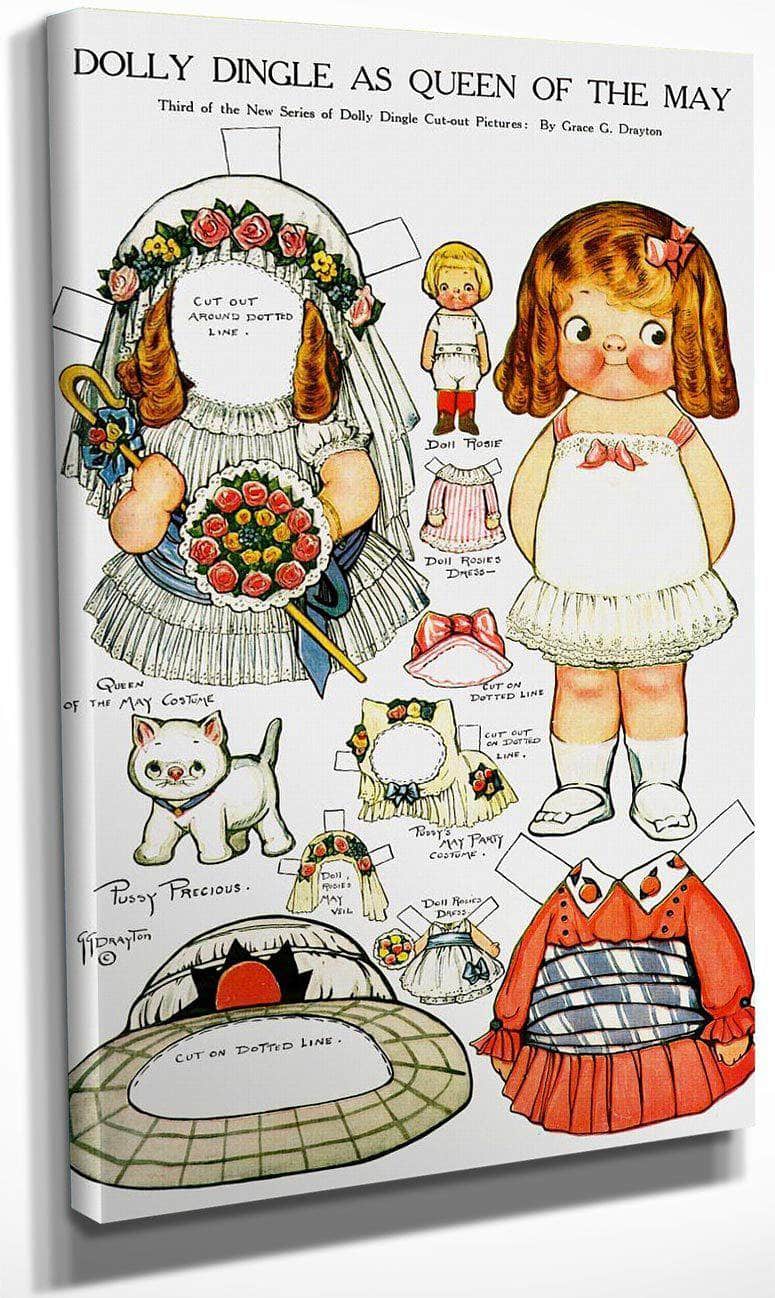 Dolly Dingle Paperdoll 6 By Grace G Drayton Fine Art Print