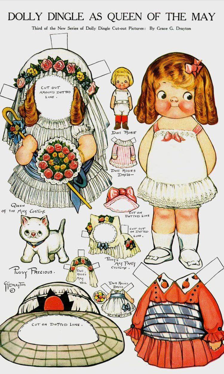 Dolly Dingle Paperdoll 6 By Grace G Drayton Fine Art Print