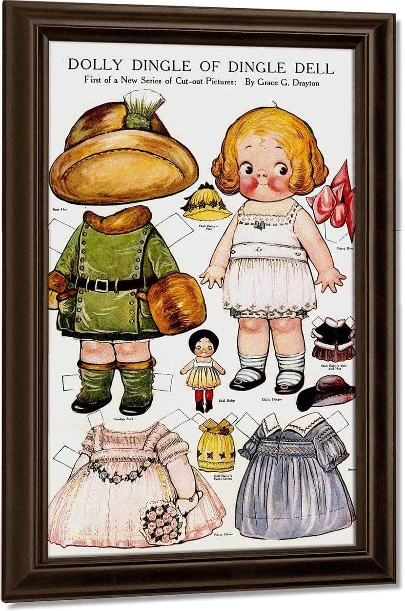 Dolly Dingle Paperdoll By Grace G Drayton Fine Art Print