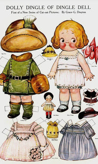 Dolly Dingle Paperdoll By Grace G Drayton Fine Art Print