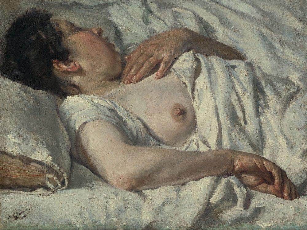 Dona Dormint Barcelona By Francesc Gimeno Arasa Fine Art Print