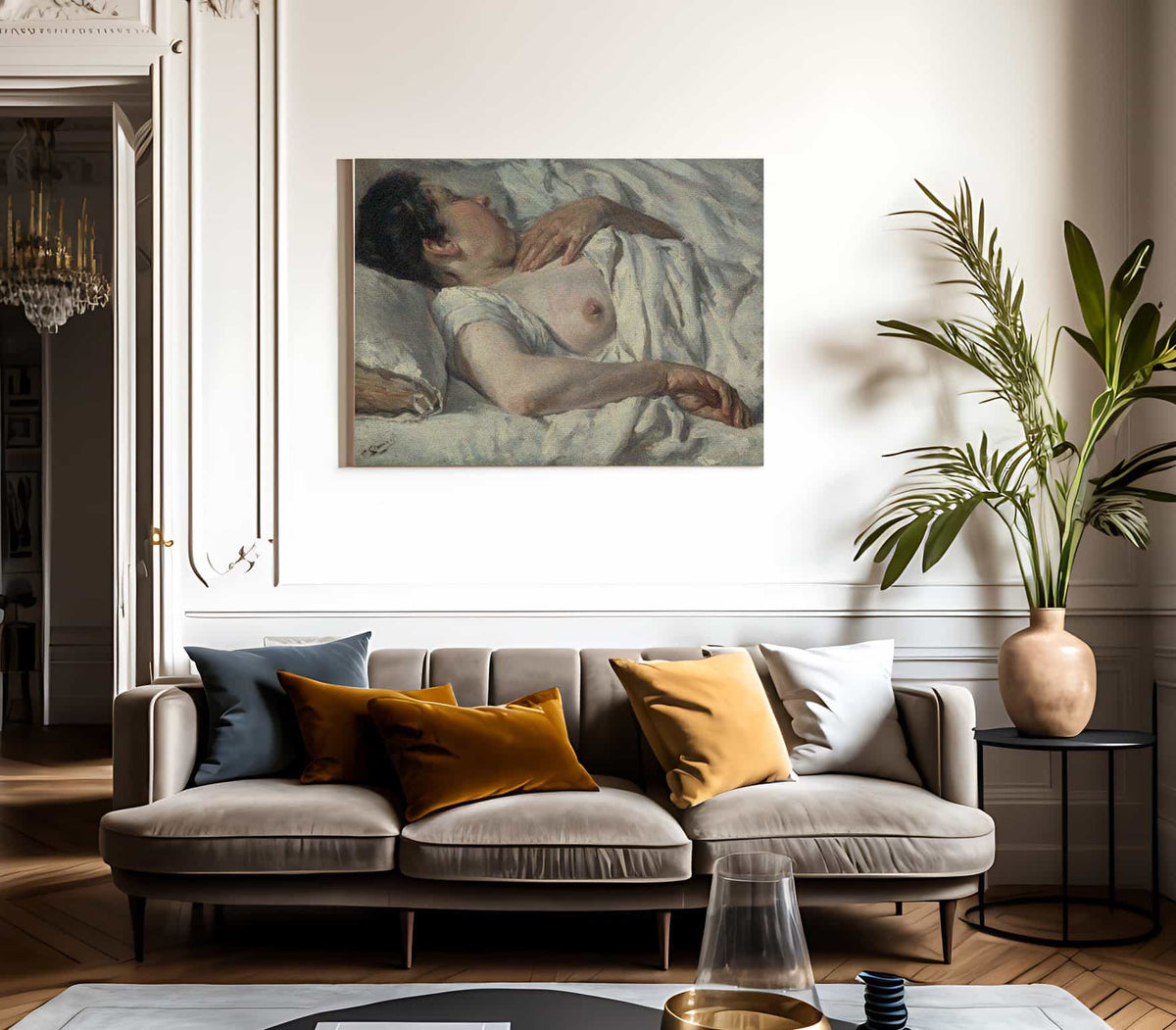 Dona Dormint Barcelona By Francesc Gimeno Arasa Fine Art Print