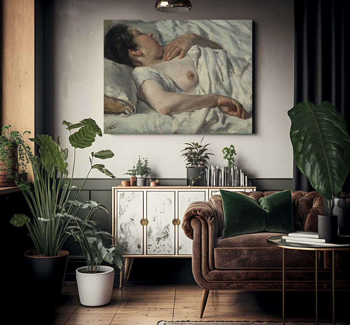 Dona Dormint Barcelona By Francesc Gimeno Arasa Fine Art Print