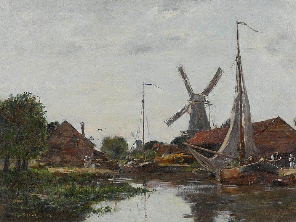 Dordrecht, Moulin Sur La Meuse By Robert Reid Fine Art Print