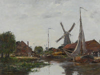 Dordrecht, Moulin Sur La Meuse By Robert Reid Fine Art Print