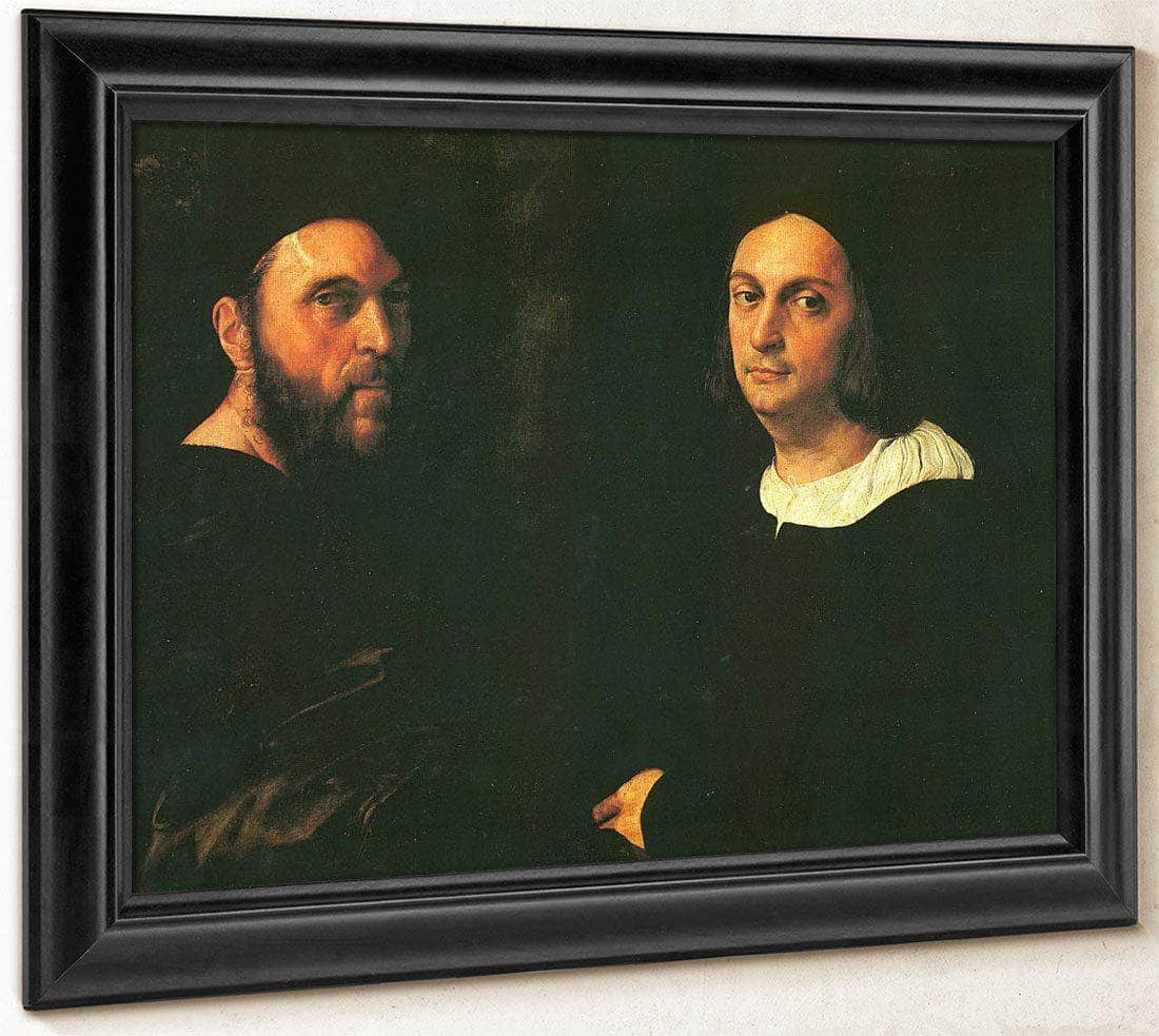 Double Portrait Of Andrea Navgero And Agostino Beazzano By Raphael Fine Art Print