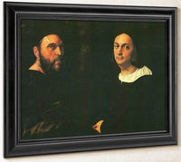 Double Portrait Of Andrea Navgero And Agostino Beazzano By Raphael Fine Art Print