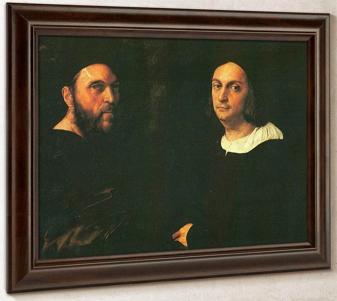 Double Portrait Of Andrea Navgero And Agostino Beazzano By Raphael Fine Art Print