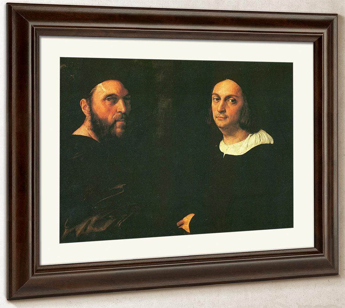 Double Portrait Of Andrea Navgero And Agostino Beazzano By Raphael Fine Art Print