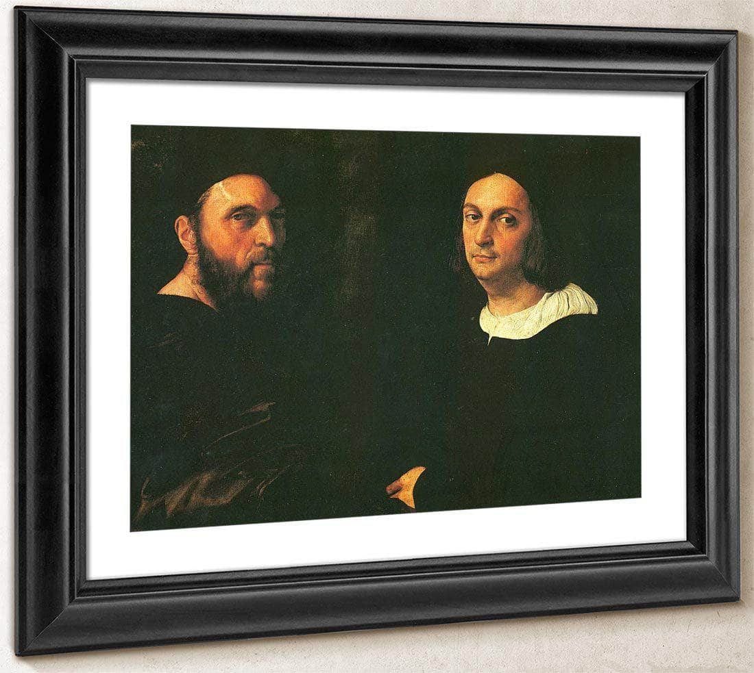 Double Portrait Of Andrea Navgero And Agostino Beazzano By Raphael Fine Art Print