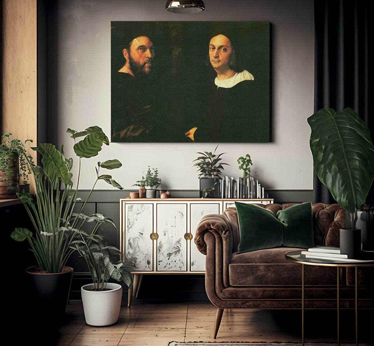 Double Portrait Of Andrea Navgero And Agostino Beazzano By Raphael Fine Art Print