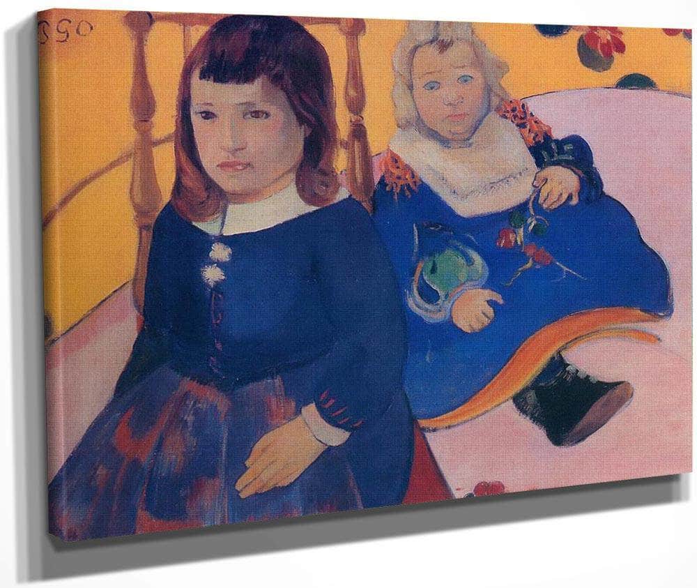 Double Portrait Of Children By Paul Gauguin Fine Art Print