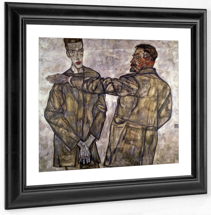 Double Portrait Of Otto And Heinrich Benesch By Egon Schiele Fine Art Print