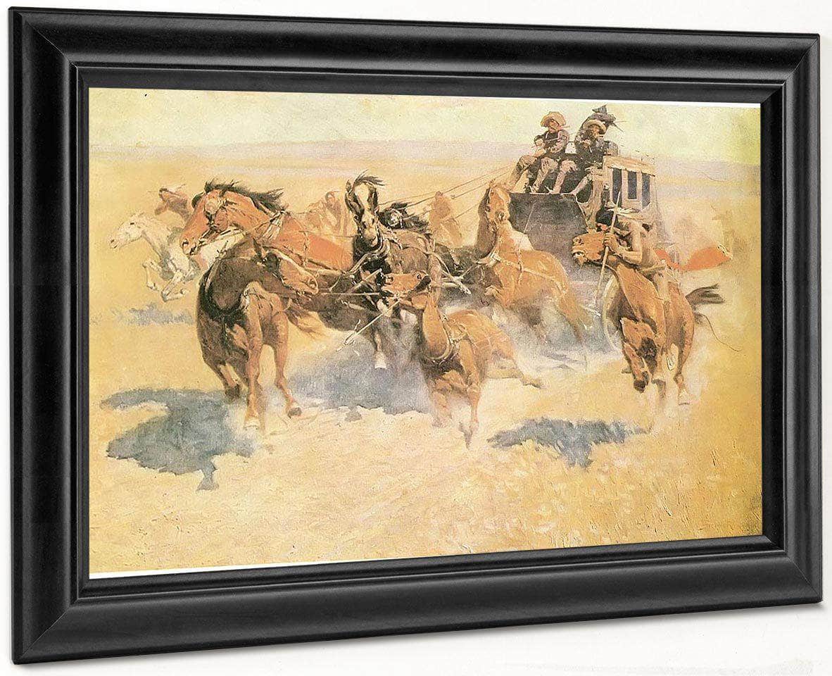 Downing The Night Leader Aka The Attack By Frederic Remington Fine Art Print