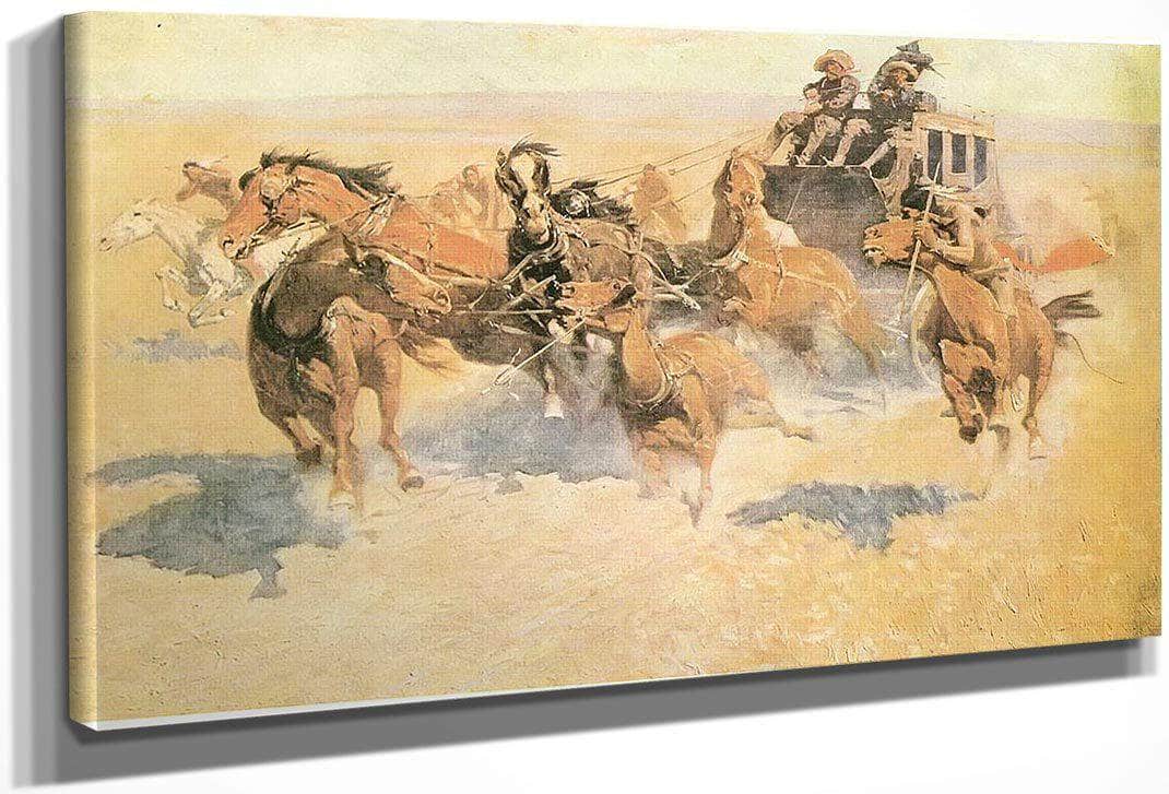 Downing The Night Leader Aka The Attack By Frederic Remington Fine Art Print