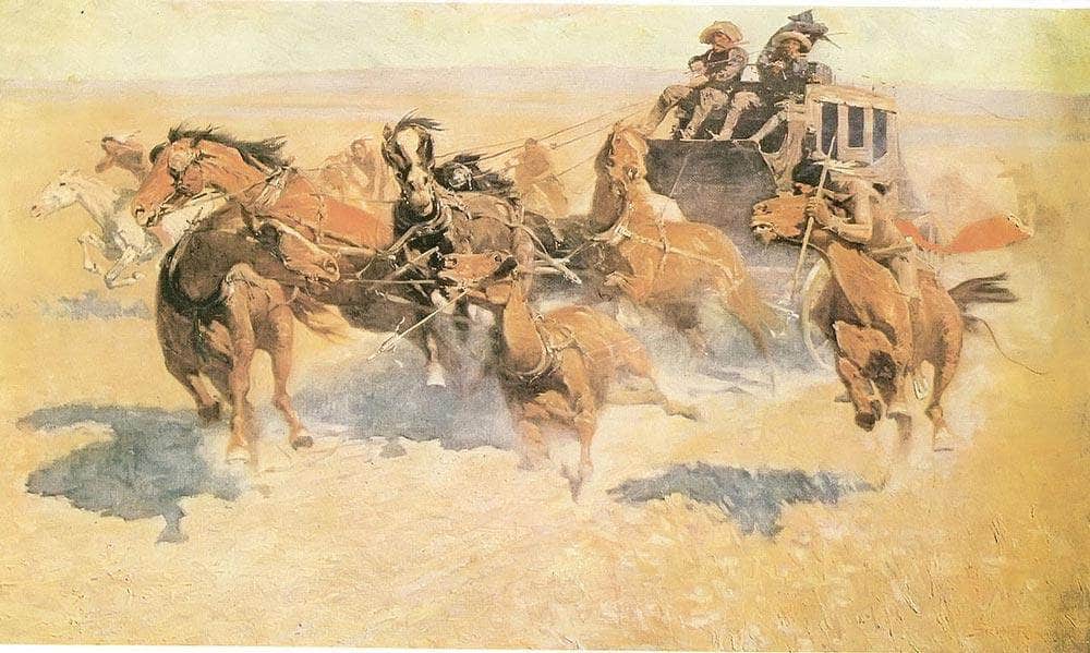 Downing The Night Leader Aka The Attack By Frederic Remington Fine Art Print
