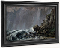 Downpour At Etretat By Jean Desire Gustave Courbet Fine Art Print