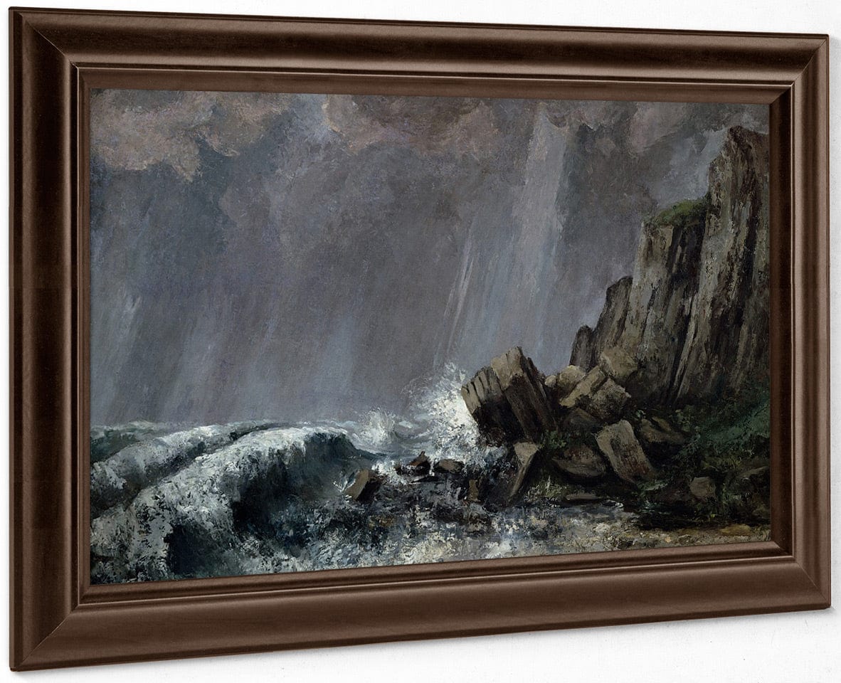 Downpour At Etretat By Jean Desire Gustave Courbet Fine Art Print