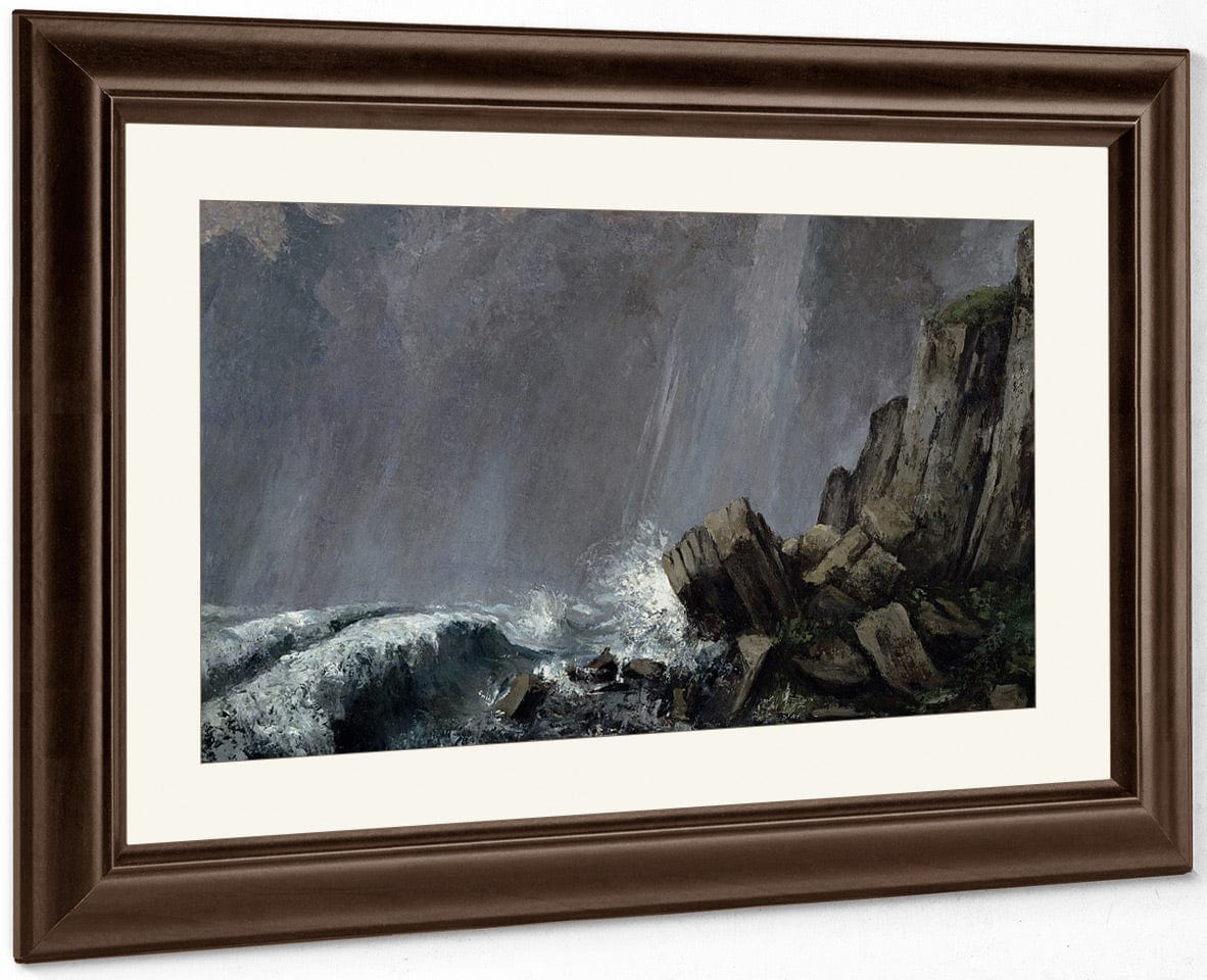 Downpour At Etretat By Jean Desire Gustave Courbet Fine Art Print