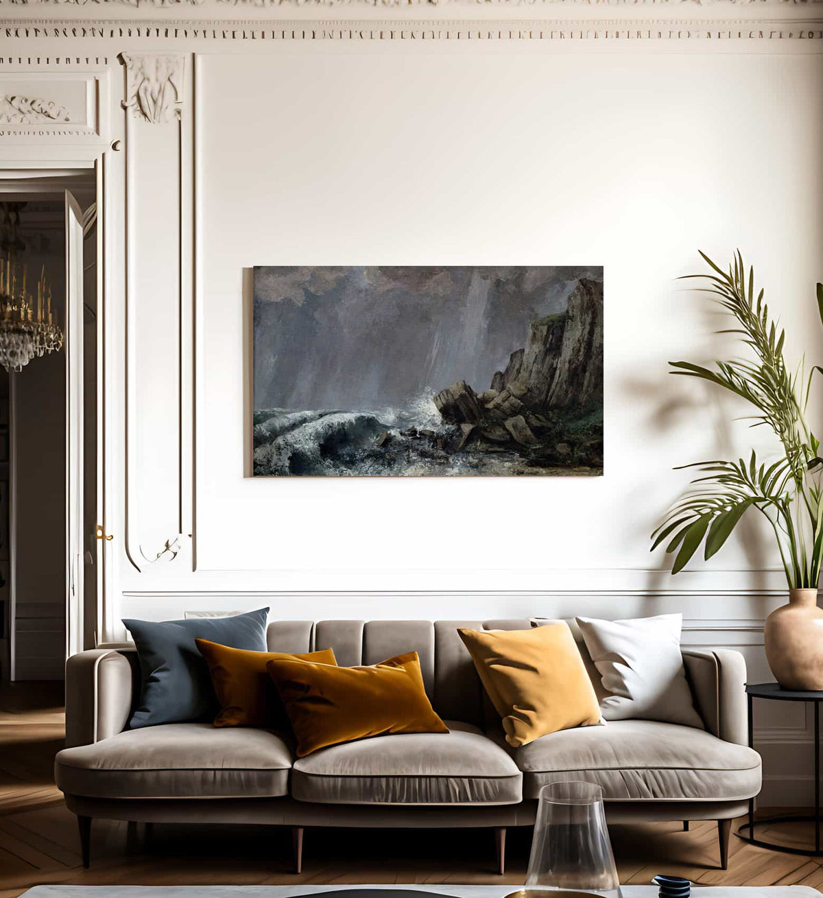 Downpour At Etretat By Jean Desire Gustave Courbet Fine Art Print