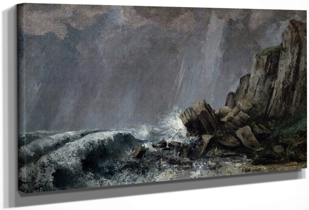 Downpour At Etretat By Jean Desire Gustave Courbet Fine Art Print