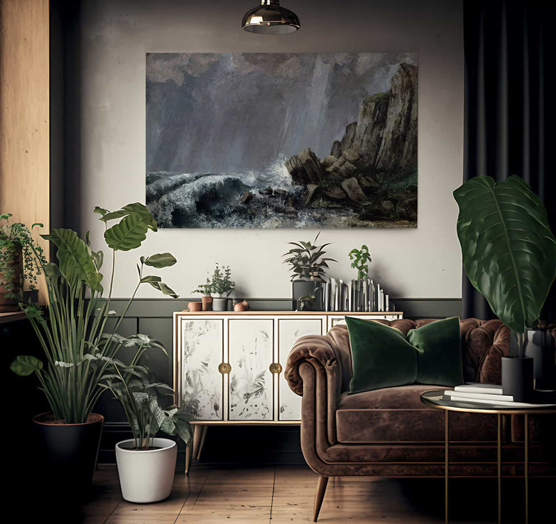 Downpour At Etretat By Jean Desire Gustave Courbet Fine Art Print