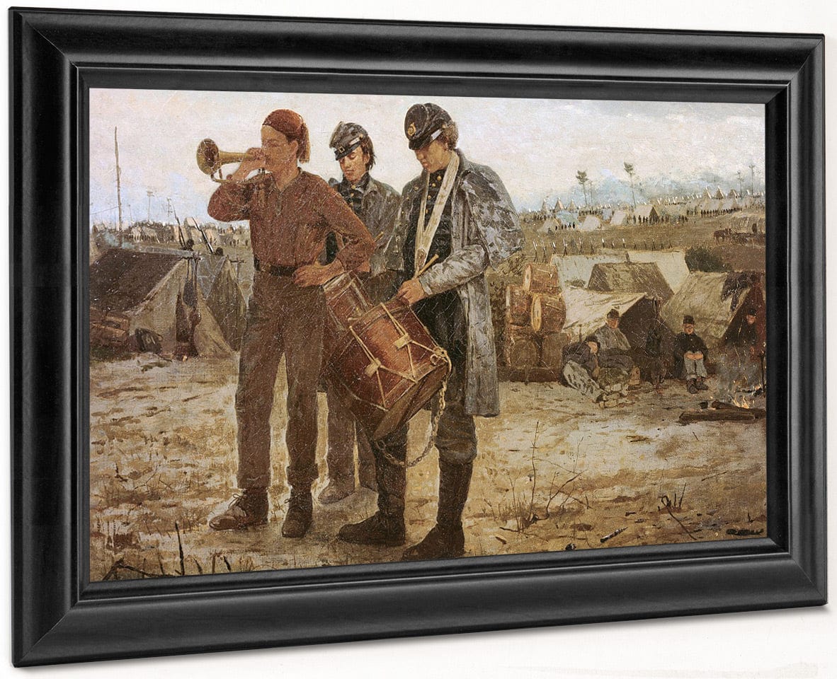 Drum And Bugle Corp, Civil War Encampment By Winslow Homer Fine Art Print