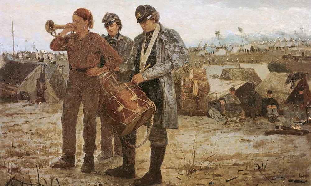 Drum And Bugle Corp, Civil War Encampment By Winslow Homer Fine Art Print
