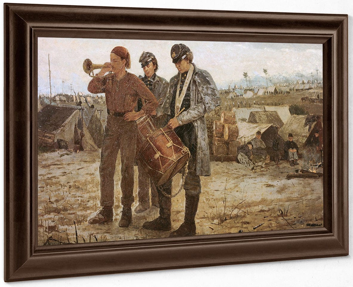Drum And Bugle Corp, Civil War Encampment By Winslow Homer Fine Art Print