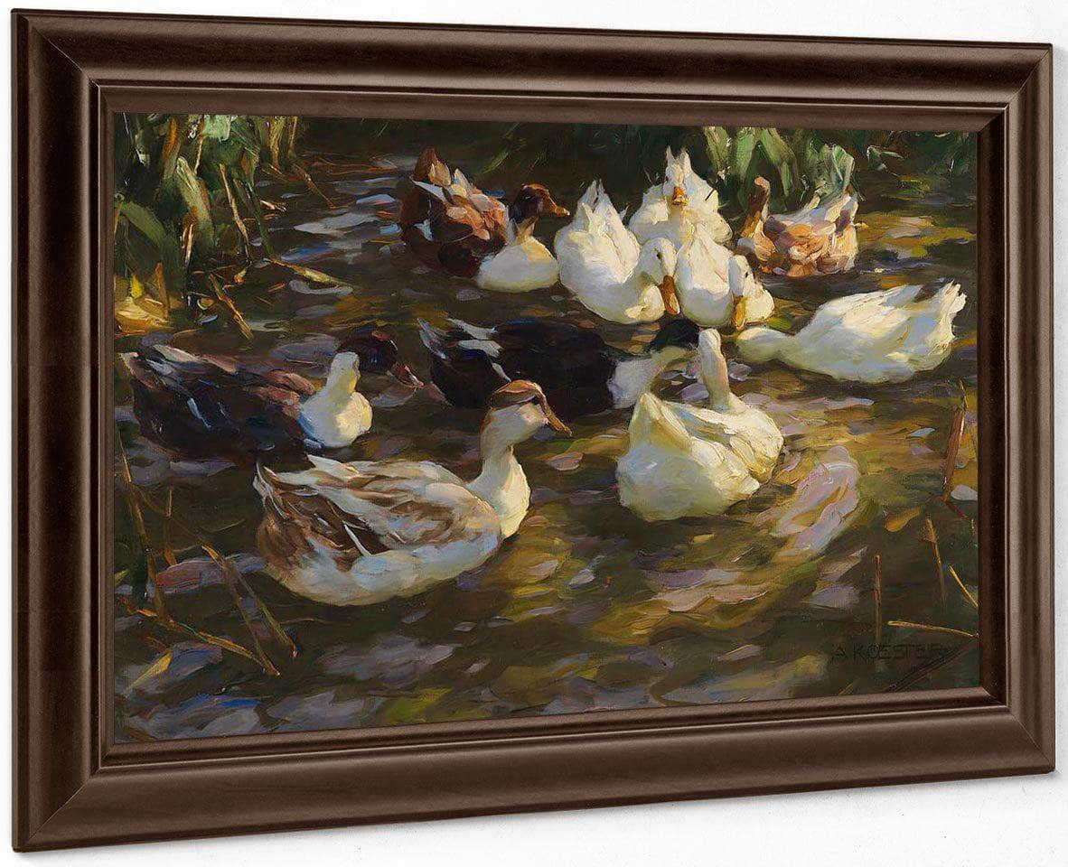 Ducks In The Pond By Alexander Koester Fine Art Print
