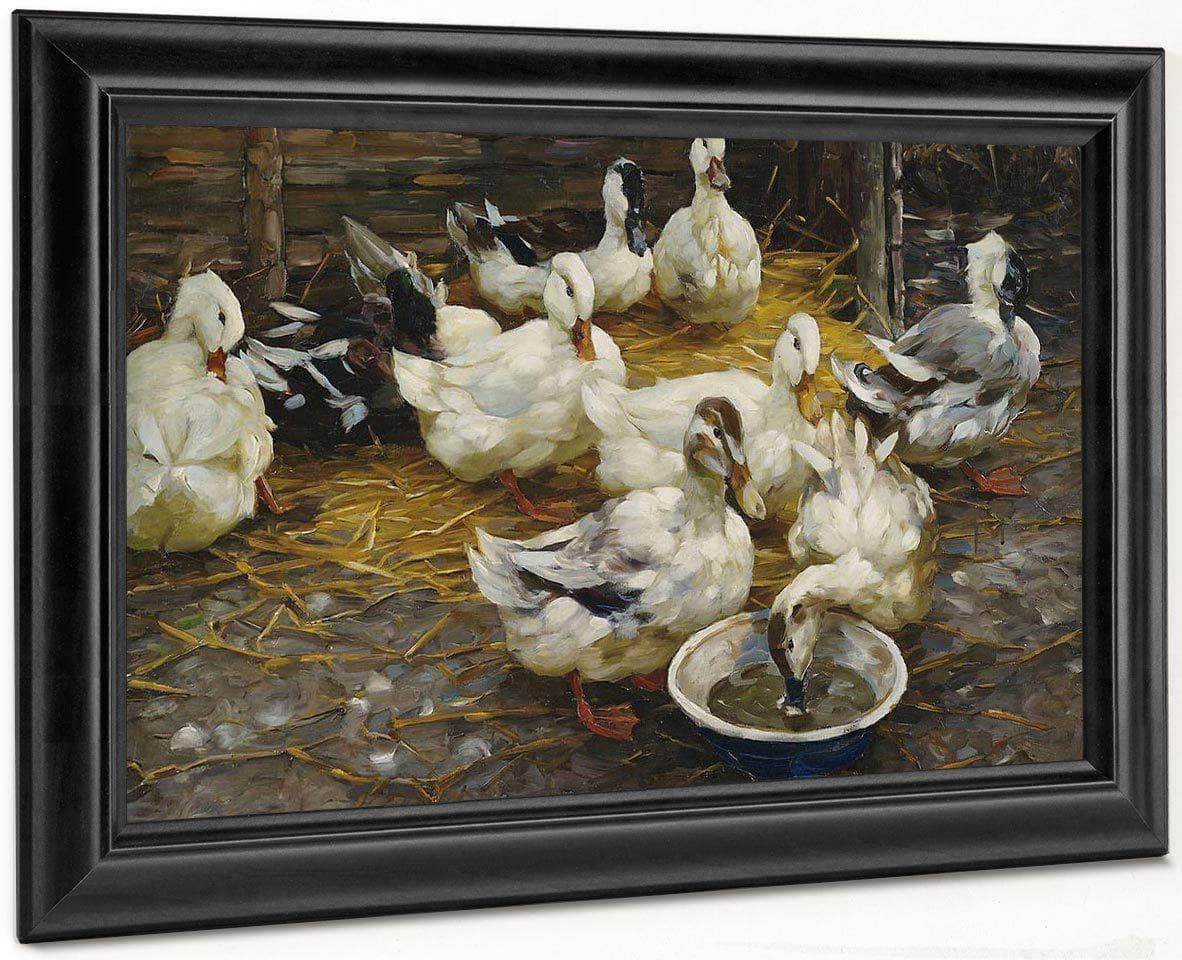 Ducks In The Straw By Alexander Koester Fine Art Print