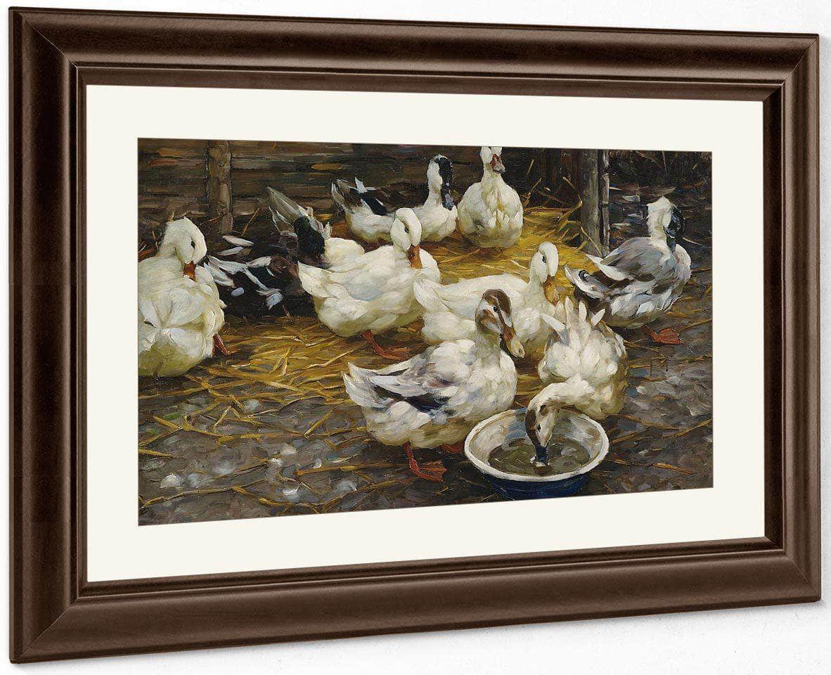 Ducks In The Straw By Alexander Koester Fine Art Print