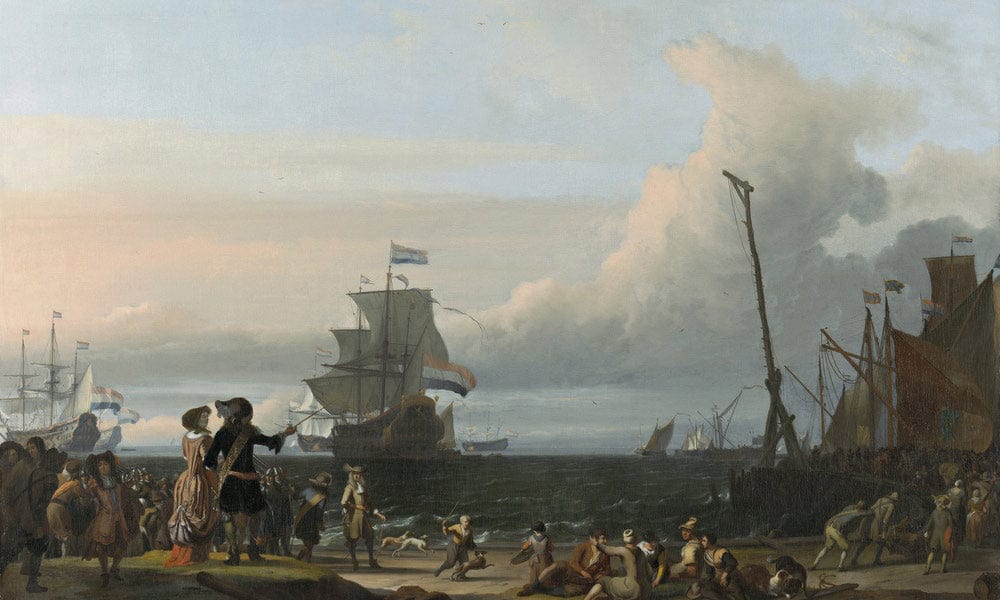 Dutch Ships In The Roads Of Texel; In The Middle The 'Gouden Leeuw' The Flagship Of Cornelis Tromp By Ludolf Backhuysen I Fine Art Print