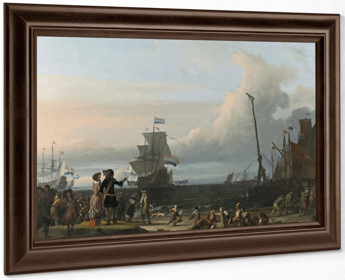Dutch Ships In The Roads Of Texel; In The Middle The 'Gouden Leeuw' The Flagship Of Cornelis Tromp By Ludolf Backhuysen I Fine Art Print