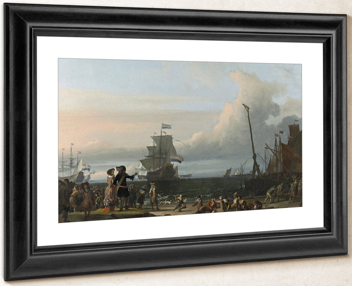 Dutch Ships In The Roads Of Texel; In The Middle The 'Gouden Leeuw' The Flagship Of Cornelis Tromp By Ludolf Backhuysen I Fine Art Print