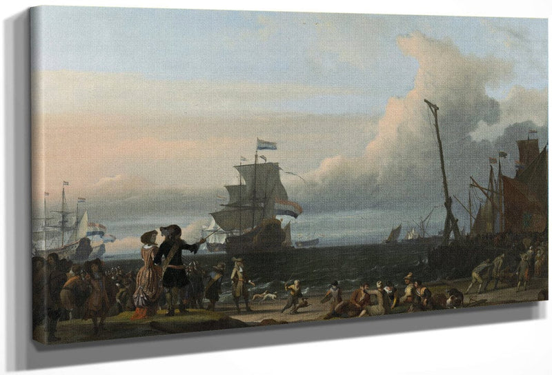 Dutch Ships In The Roads Of Texel; In The Middle The 'Gouden Leeuw' The Flagship Of Cornelis Tromp By Ludolf Backhuysen I Fine Art Print