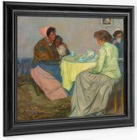 Dutch Women Drinking Coffee By Myron G Fine Art Print