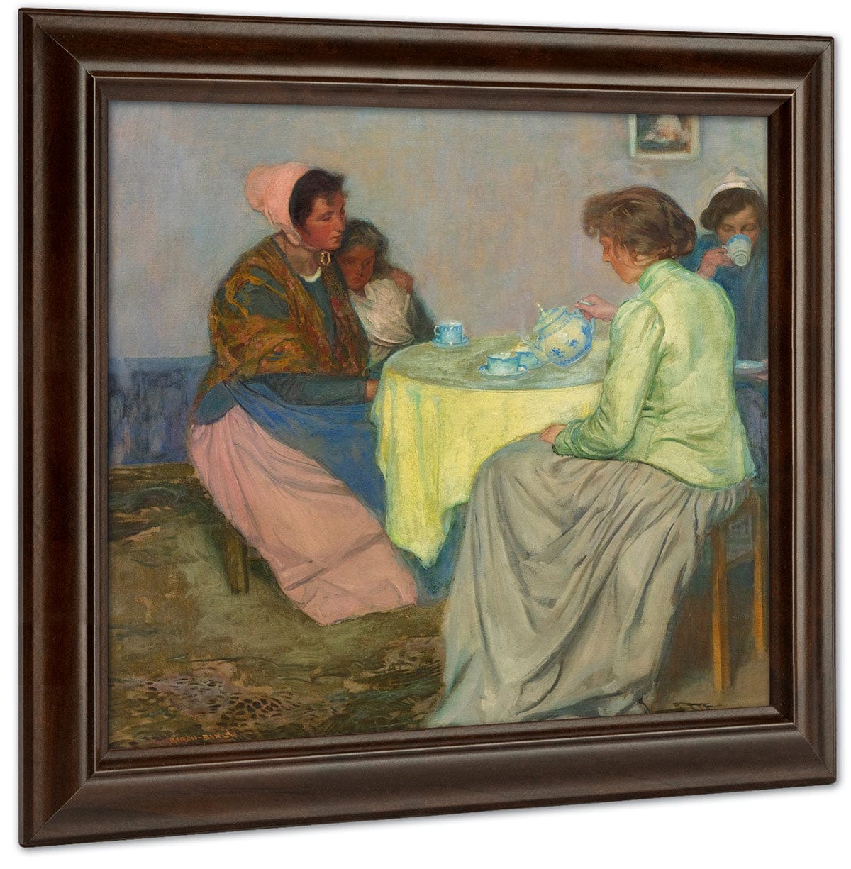 Dutch Women Drinking Coffee By Myron G Fine Art Print