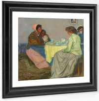 Dutch Women Drinking Coffee By Myron G Fine Art Print