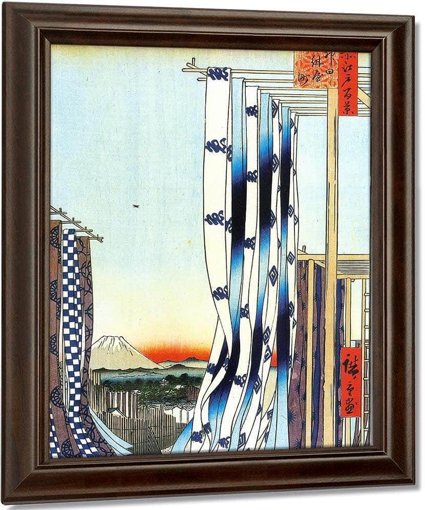 Dyed Cloth Hanging To Dry By Hiroshige Fine Art Print
