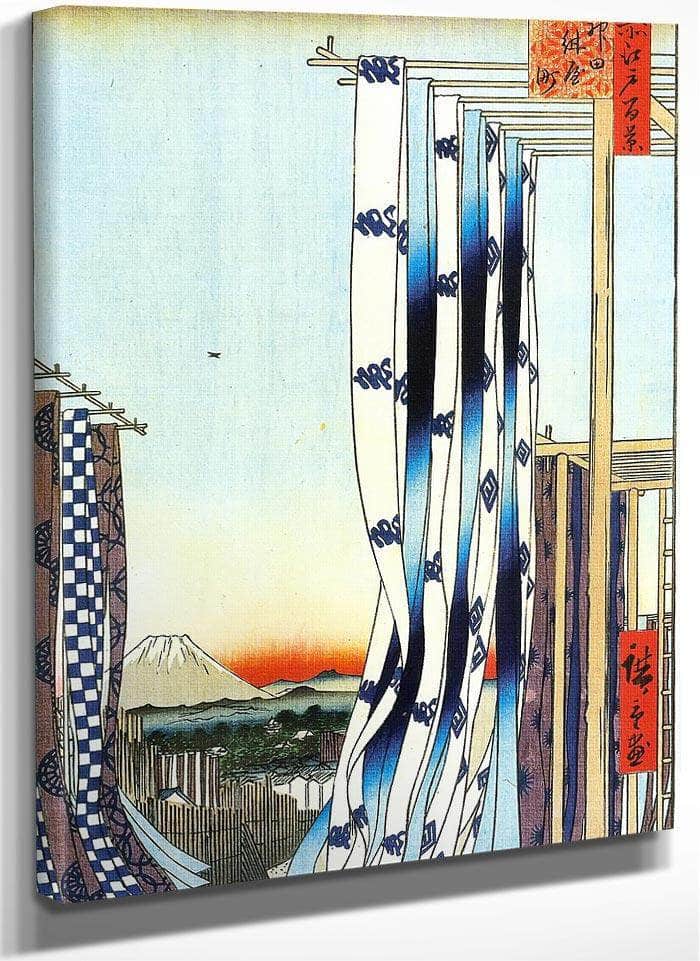 Dyed Cloth Hanging To Dry By Hiroshige Fine Art Print