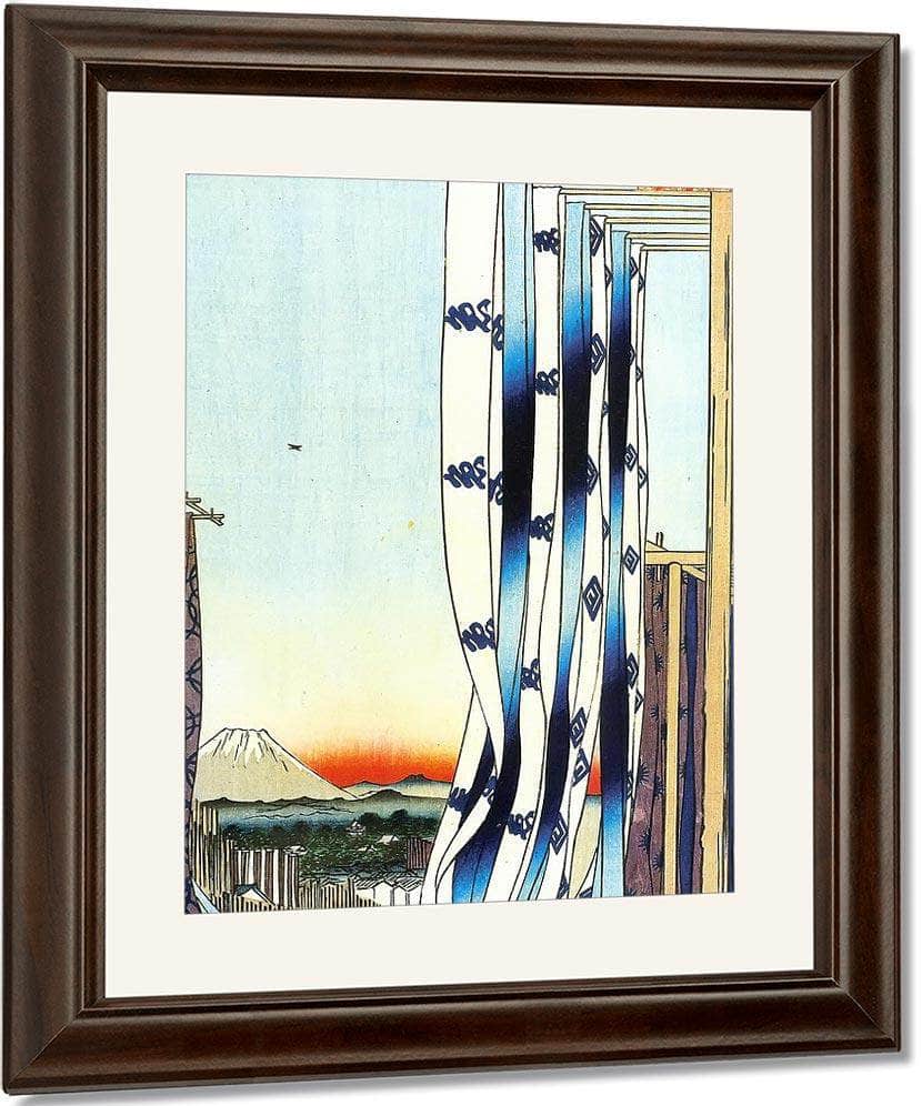 Dyed Cloth Hanging To Dry By Hiroshige Fine Art Print