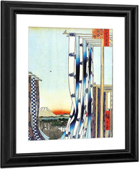 Dyed Cloth Hanging To Dry By Hiroshige Fine Art Print