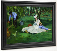 E Douard Manet  The Monet Family In Their Garden At Argenteuil By Edouard Manet Fine Art Print